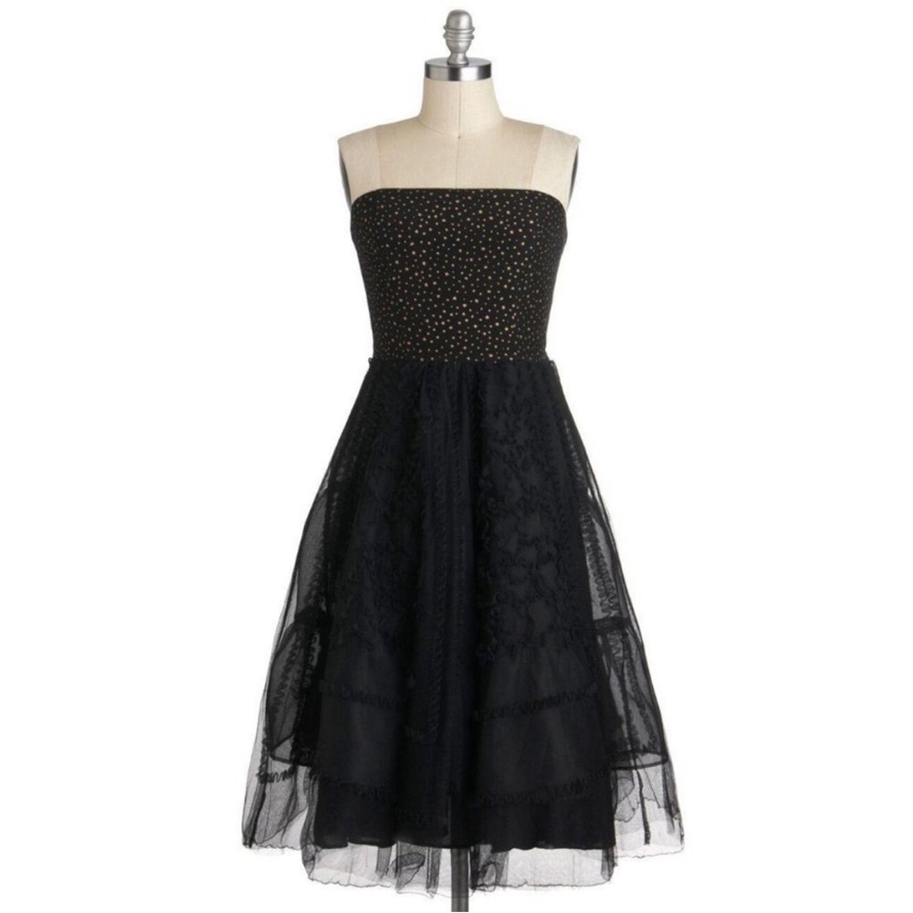 COREY LYNN CALTER black tulle dress Anthropologie